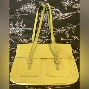 Longchamp spring green leather purse